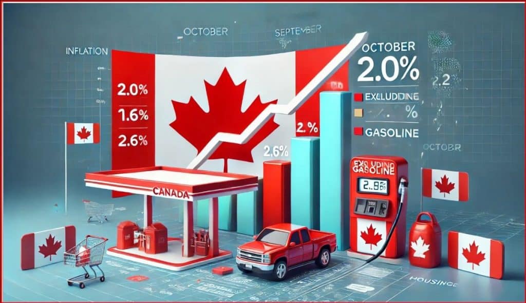 Canadian Inflation increased to 2.0 y/y in Octoberup from 1.6 in